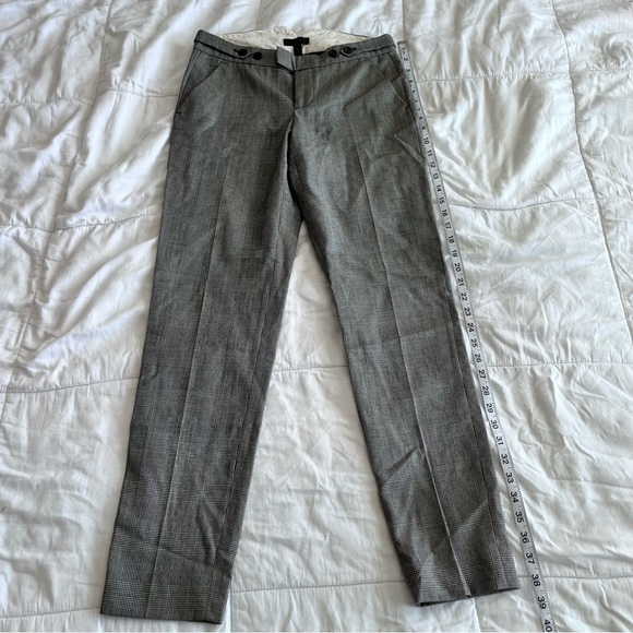 J. Crew Black/White Plaid Wool Dress Pants. Straight Leg. Mid-Rise. Size 0 - Picture 2 of 8